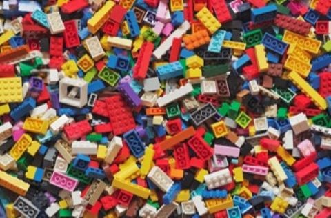 A giant pile of different Lego pieces
